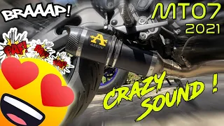 YAMAHA MT07 2021 Pure Sound 😍 - Arrow Thunder - Pops & bangs [🎤 Zoom H1n]