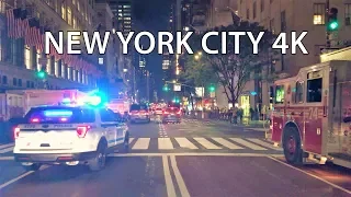 New York City 4K - Night Drive - Driving Downtown - USA