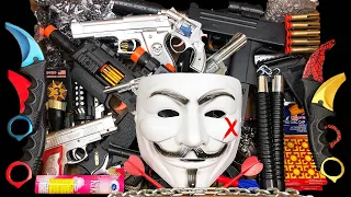 Hacker Weapon Box! Explosives and Dangerous Toy Guns - Sharp Karambit Knives - Box of Toy Guns