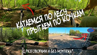 Катаюсь по лесу с GoPro: Езжу по тропинкам и прыгаю на кочках