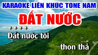 Liên Khúc Nhạc Đỏ | ĐẤT NƯỚC Karaoke Nhạc Sống Khánh My - Tone Nam