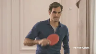 Roger Federer Playing Ping Pong