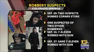 Colorado Springs police search for suspect in three armed robberies