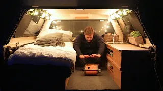 A Quick Cold Night in my Truck Camper | Relaxing ASMR | Sounds of Nature and Camping