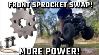 Front Sprocket Swap On Chinese Atv (13T to 12T)