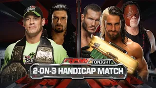 John Cena & Roman Reigns Vs Randy Orton, Seth Rollins & Kane - WWE Raw 14/07/2014 (En Español)