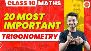 Trigonometry Class 10 - 20 Most Important Questions | NCERT Class 10 Maths Chapter-8 MCQs #Cbse2024