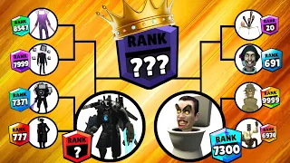 Skibidi toilet tournament brawl stars ranks up Team Upgraded Cameraman vs Team Skibidi G man Toilet