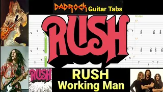 Working Man - RUSH - Guitar + Bass TABS Lesson (Rewind)