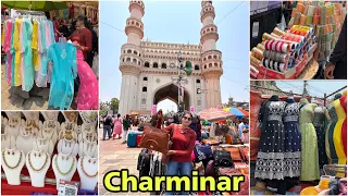 OMG Hyderabad Charminar Street Shopping From Rs.10😳| Cheapest Shopping Market Hyderabad|Laad Bazaar