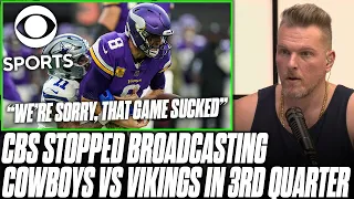 CBS Stops Broadcasting Cowboys vs Vikings Because Game Was SO BAD  Pat McAfee Reacts