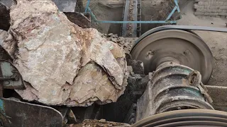 ASMR Quarry Primary ROCK CRUSHER Machine-Rock Quarry Crushing Operations-Rock Crushing Video#goviral