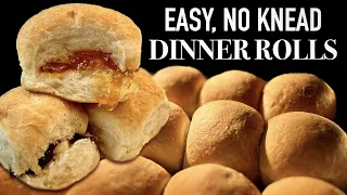 Easy NO KNEAD YEAST ROLLS! How To Make - Step By Step, #1 Recipe DELICIOUS & FLUFFY DINNER ROLLS