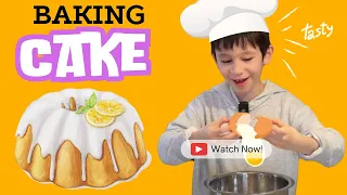 Kid's First Cake Baking Adventure | Baking a Delicious Cake