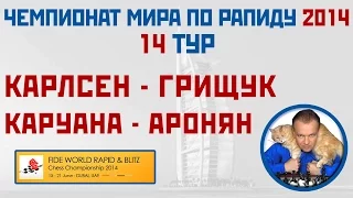 ЧМ по рапиду 2014. Тур 14. Карлсен - Грищук, Каруана - Аронян. Сергей Шипов. Шахматы