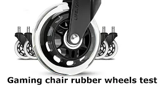 L33T Gaming Office Chair Soft Rubber Caster Wheels Replacement Test