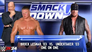 WWE 2k24 - Brock Lesnar '03 vs Undertaker '03 Match|SmackDown