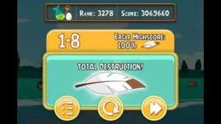 Angry Birds Seasons - 1-8 - Piglantis - Mighty Eagle - 100% - Total Destruction