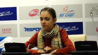 Evgenia Medvedeva - press-conference after SP Russian Nationals 2014-2015