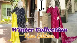 J. junaid jamshed winter collection 2023/ unstitched 3PC dresses/ @UniqueIdeasWithfatima