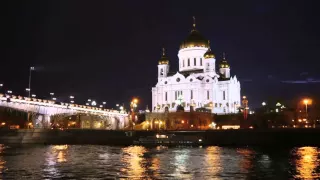 Best of Moscow at night. Time-lapse, hyperlapse sightseeing.