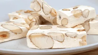 Soft and easy Almond nougat - Homemade no bake