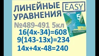 4 Решите уравнение Простые Линейные уравнения Мерзляк 5 класс №489 №490 №491 МАТЕМАТИКА ОНЛАЙН