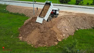 Amazing View Expert To Landfilling Of Solid Waste​ Consumption Komatsu Dozer & Dump Trucks  Team