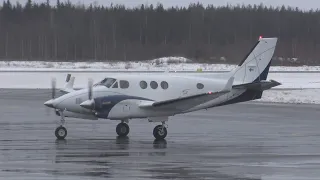 4K| Scanwings Beechcraft C90GTi King Air OH-SWX At Tampere-Pirkkala