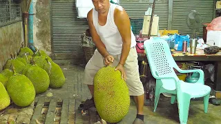 The Biggest Tropical Fruit In The World!! Amazing Jackfruit Cutting Skills!! - Thai Street Food
