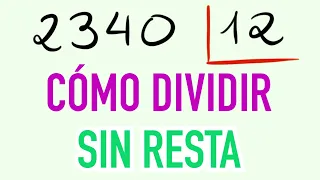 División directa de dos cifras - Ejemplo 2340 entre 12