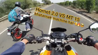 Honda Hornet 2.0 Vs Yamaha Mt-15 Drag Race On Highway