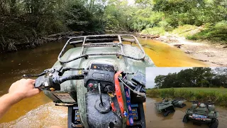 Water riding in the creek and pond