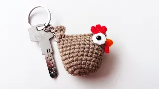 cute crochet keychain amigurumi | hen keychain crochet tutorial | diy