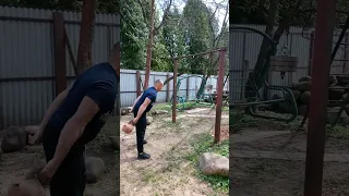 СЕРЁГА: "ПОЧТИ!" БРОСОК ГИРИ 32 КГ ПРАВОЙ! RIGHT-HAND 32 KG KETTLEBELL THROW.