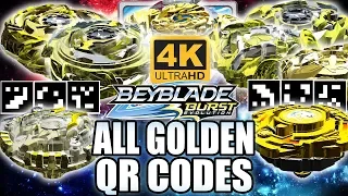 ALL GOLDEN BEYBLADES QR CODES IN 4K! BEYBLADE BURST APP EVOLUTION QR CODES