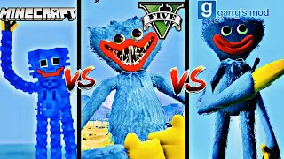 MINECRAFT HUGGY WUGGY VS GTA 5 HUGGY WUGGY VS GARRYS MOD HUGGY WUGGY - WHO IS BETTER?