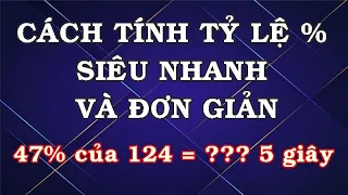 CÁCH TÍNH NHANH TỶ LỆ PHẦN TRĂM MÀ KHÔNG CẦN DÙNG MÁY TÍNH - PHẦN 1