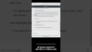 Dùng ChatGPT để tự động tạo CV (hồ hơn xin việc) bằng tiếng Anh  #shorts #chatgpt #ai