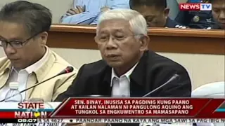 Sen. Binay, inusisa sa pagdinig kung paano at kailan nalaman ni PNoy ang tungkol sa engkuwentro