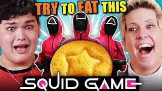 Squid Game - Try To Eat Challenge  (Dalgona Candy, Tteokbokki, Dosirak)