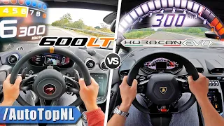 Lamborghini Huracan Evo vs McLaren 600LT | 0-250 & AUTOBAHN POV by AutoTopNL