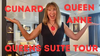 CUNARD QUEEN ANNE CRUISE SHIP QUEENS SUITE #6243 AFT CABIN TOUR & INSIDE LOOK