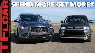 When You Spend More Do You Get More? Infiniti QX60 vs Mitsubishi Outlander Drag Race & Review