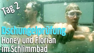 Dschungelcamp 2017 Tag 2: Dschungelprüfung mit Honey und Florian Wess im Schlimmbad