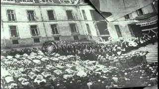 FFI soldiers examine German strong point and look at propaganda pictures in Paris...HD Stock Footage