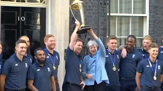 Prime Minister Theresa May hosts England World Cup winning cricket team at Downing Street