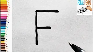 How To Draw Fish 🦈 From Letter "F" ( VERY SIMPLE DRAWING 🦈🦈)