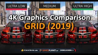 GRID (2019) Graphics Comparison - Ultra High VS Medium VS Ultra Low | PC | 4K UHD