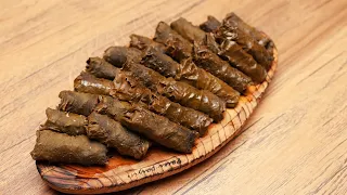 Dolma in grape leaves is a classic recipe